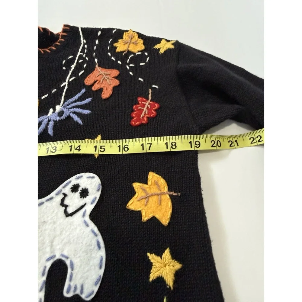 VTG Tiara International Ugly Sweater Cardigan Halloween Childs L  12/14 Buttons